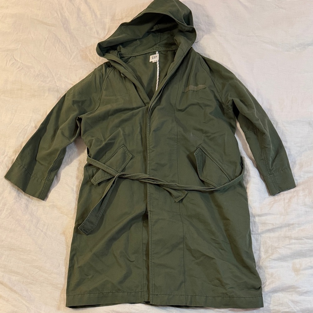 GAP hooded overcoat/trenchcoat, womens XS